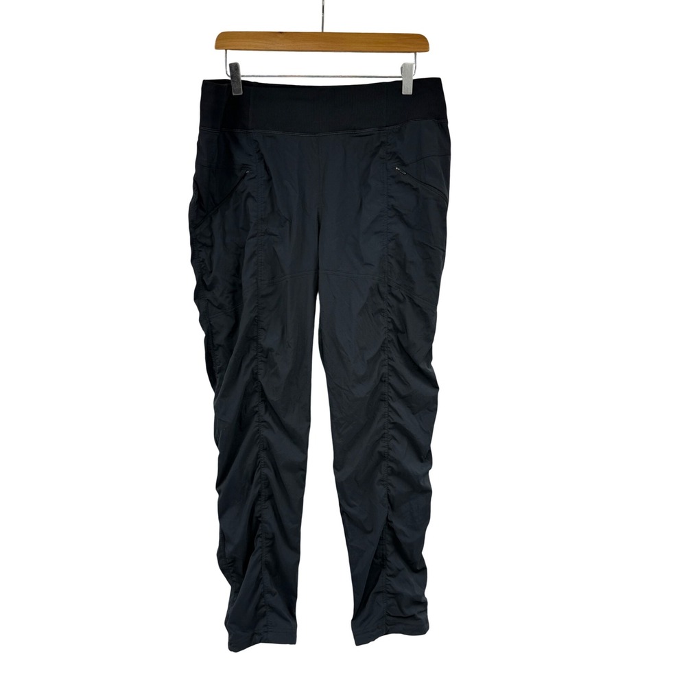 Prana Koen Ruched Jogger Pants Black Women Large Regular Hiking Outdoor